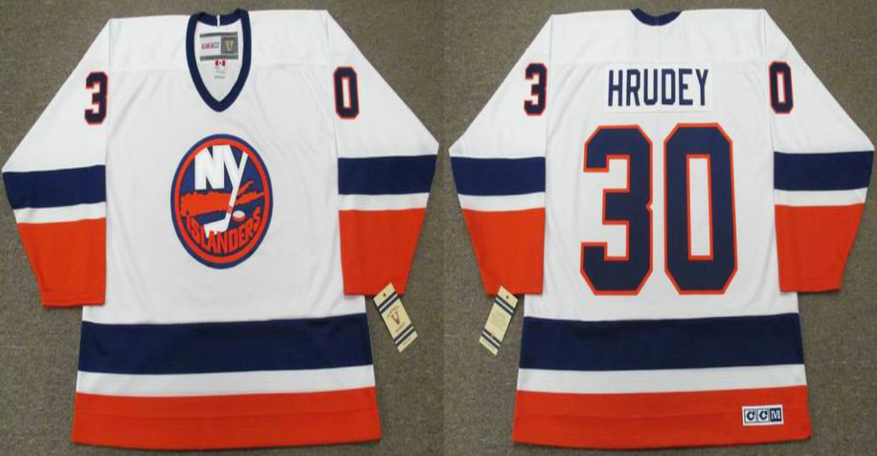 2019 Men New York Islanders 30 Hrudey white CCM NHL jersey